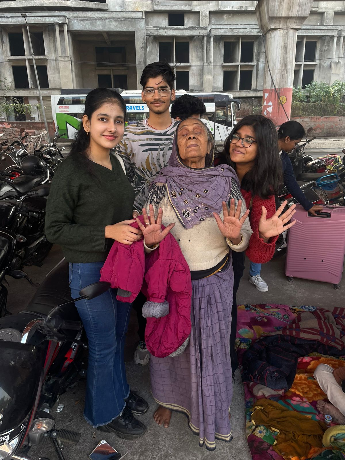 A group of smiling volunteers
